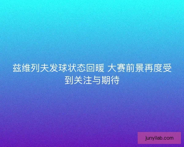 兹维列夫发球状态回暖 大赛前景再度受到关注与期待